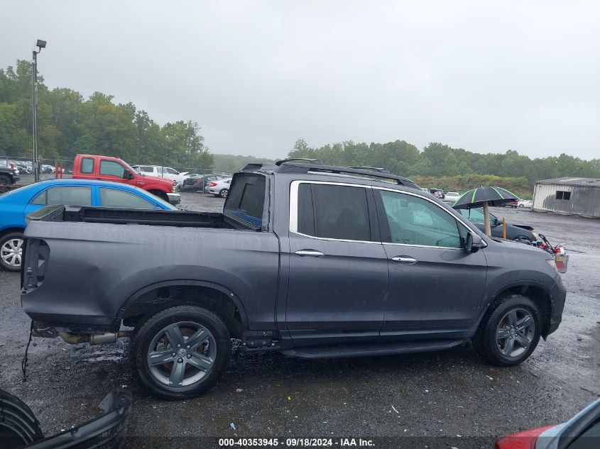 2021 Honda Ridgeline Rtl-E VIN: 5FPYK3F77MB014687 Lot: 40353945