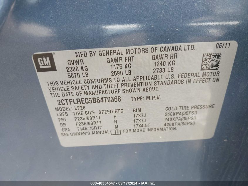 2CTFLREC5B6470368 2011 GMC Terrain Sle-1