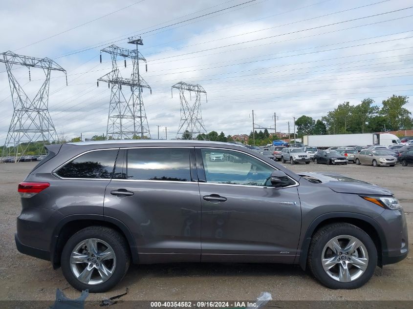 2019 Toyota Highlander Hybrid Limited VIN: 5TDDGRFH3KS076617 Lot: 40354582