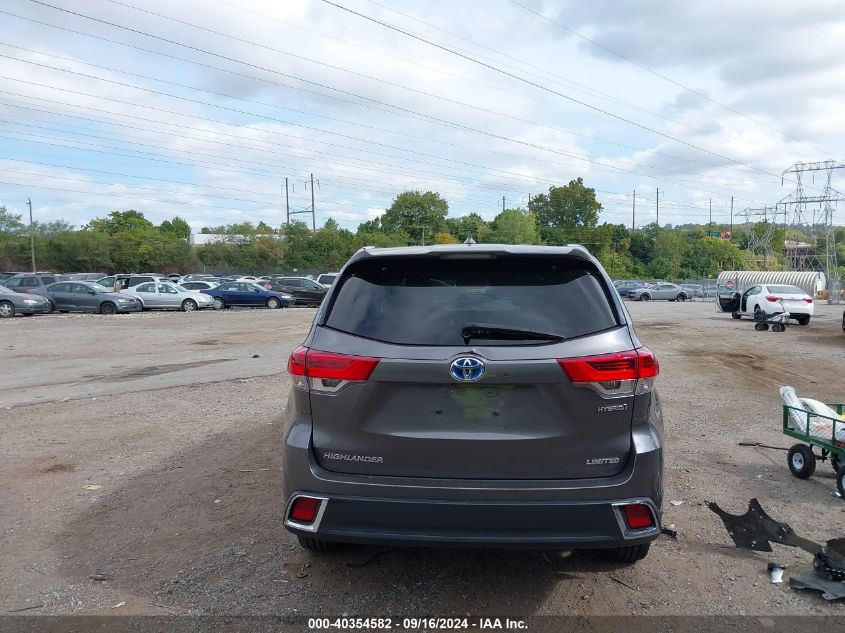 2019 Toyota Highlander Hybrid Limited VIN: 5TDDGRFH3KS076617 Lot: 40354582