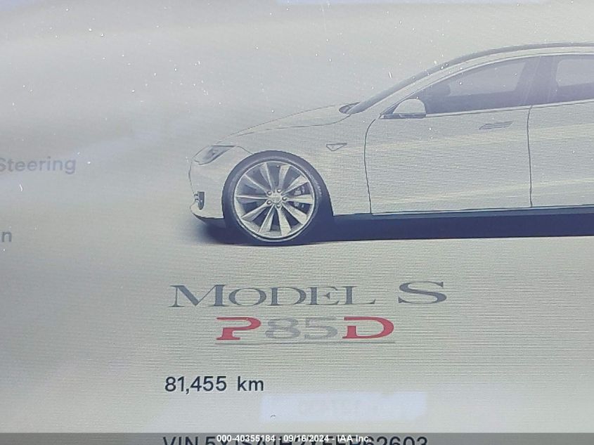 5YJSA1H2XEFP62603 2014 Tesla Model S