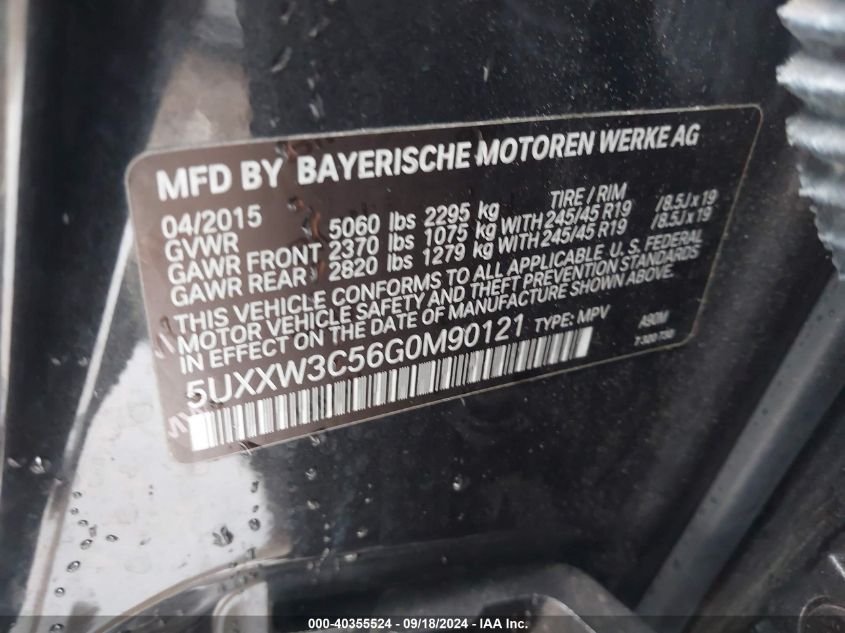 5UXXW3C56G0M90121 2016 BMW X4 xDrive28I