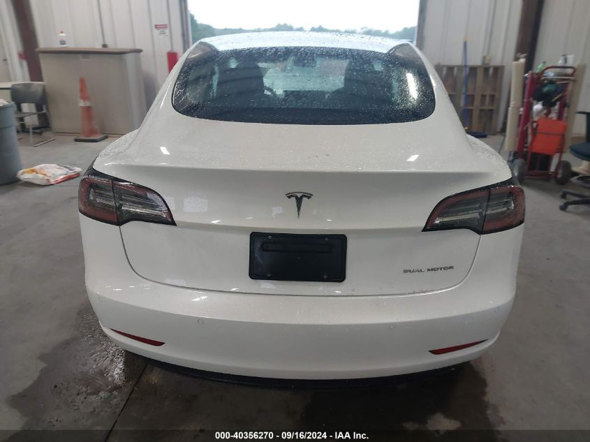 2022 Tesla Model 3 Long Range Dual Motor All-Wheel Drive VIN: 5YJ3E1EB6NF231282 Lot: 40356270