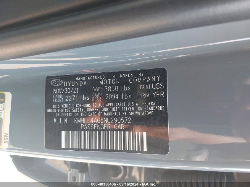 KMHLL4AG8NU290572 2022 Hyundai Elantra Se