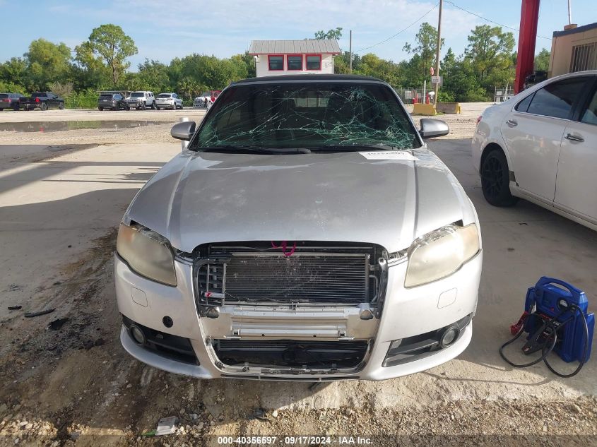 2007 Audi A4 S-Line 2.0T Cabriolet VIN: WAUBF48H27K016219 Lot: 40356597