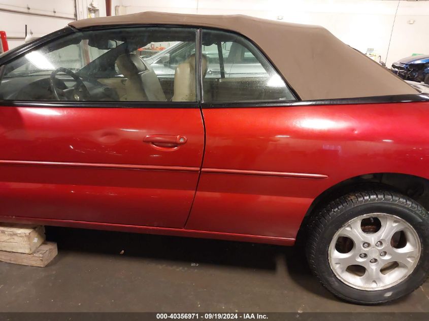 2000 Chrysler Sebring Jxi VIN: 3C3EL55H7YT248791 Lot: 40356971