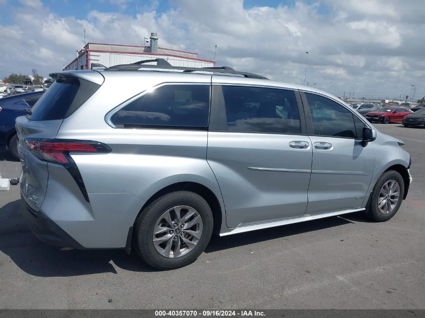 2021 Toyota Sienna Xle VIN: 5TDYRKEC8MS072638 Lot: 40357070