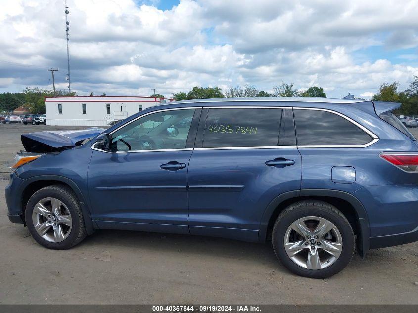 2016 Toyota Highlander Limited V6 VIN: 5TDDKRFH2GS248822 Lot: 40357844