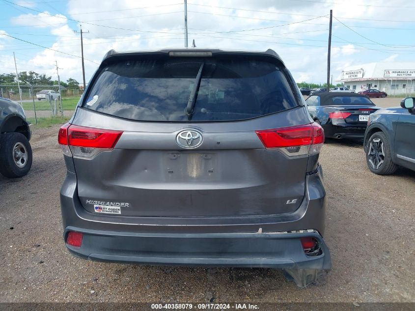 2019 Toyota Highlander Le Plus VIN: 5TDZZRFH8KS361801 Lot: 40358079