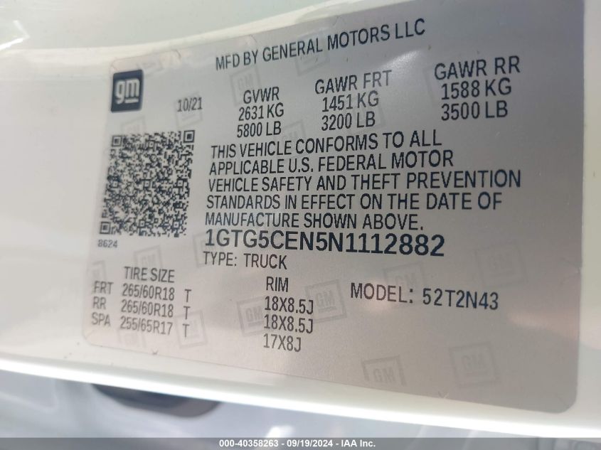 1GTG5CEN5N1112882 2022 GMC Canyon 2Wd Short Box Elevation