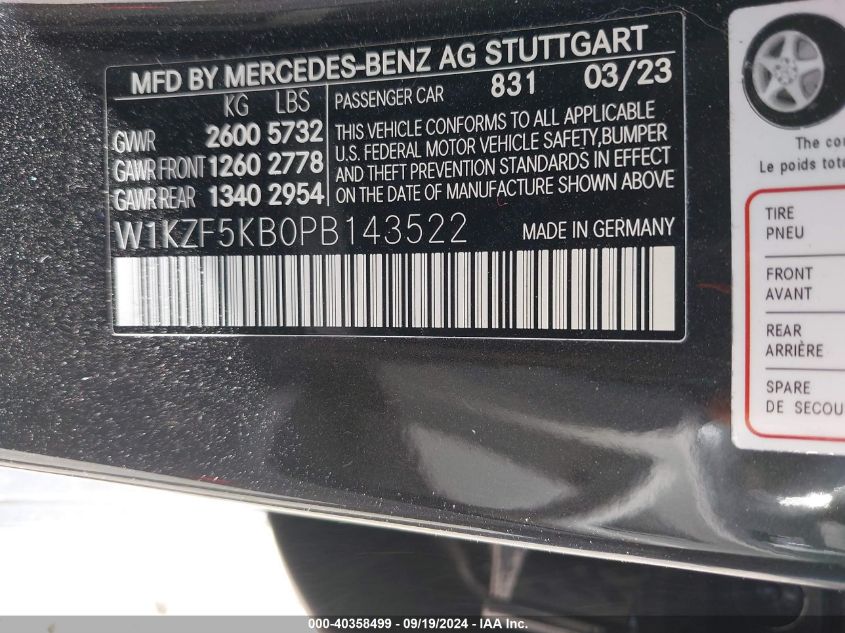 VIN W1KZF5KB0PB143522 2023 Mercedes-Benz E-Class, E... no.9