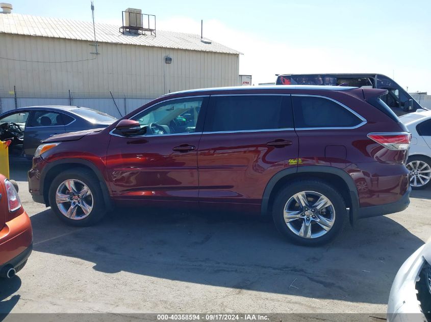 2014 Toyota Highlander Limited Platinum V6 VIN: 5TDYKRFH0ES020235 Lot: 40358594