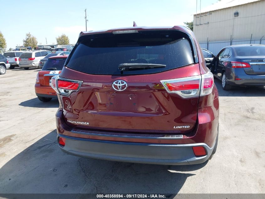 2014 Toyota Highlander Limited Platinum V6 VIN: 5TDYKRFH0ES020235 Lot: 40358594