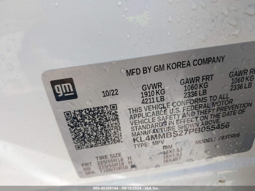 2023 Buick Encore Gx Preferred Fwd VIN: KL4MMBS27PB055456 Lot: 40359144