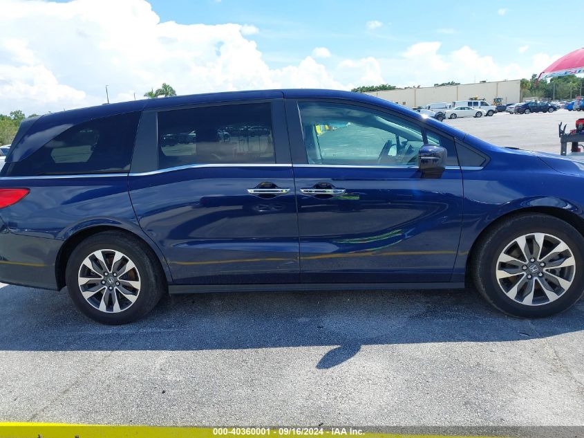 2022 Honda Odyssey Ex-L VIN: 5FNRL6H71NB034265 Lot: 40360001