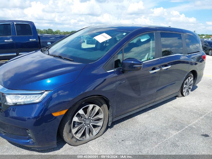 2022 Honda Odyssey Ex-L VIN: 5FNRL6H71NB034265 Lot: 40360001