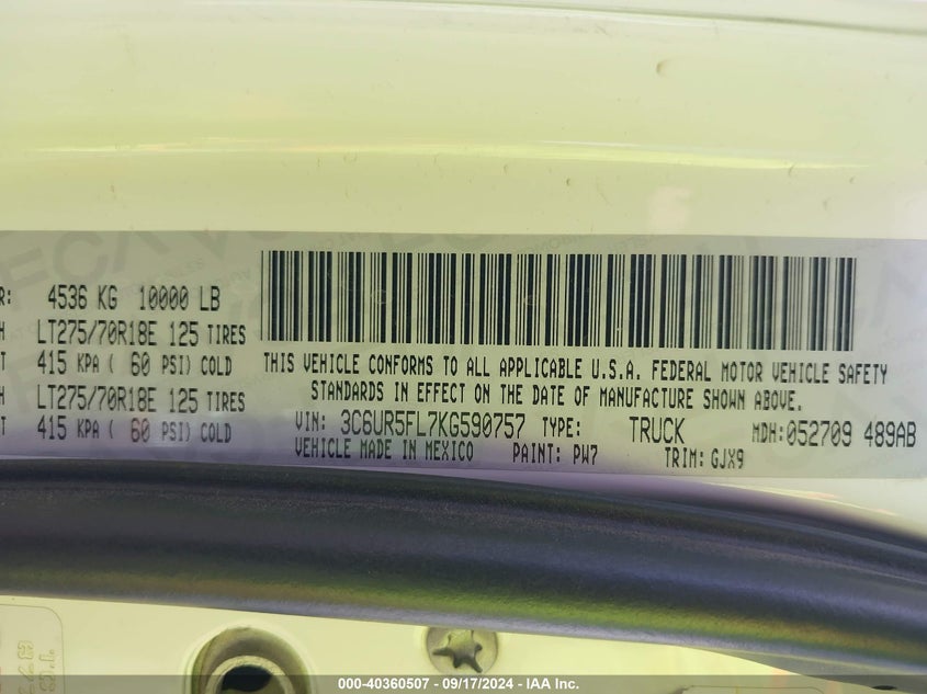 2019 RAM 2500 LARAMIE  4X4 6'4 BOX - 3C6UR5FL7KG590757