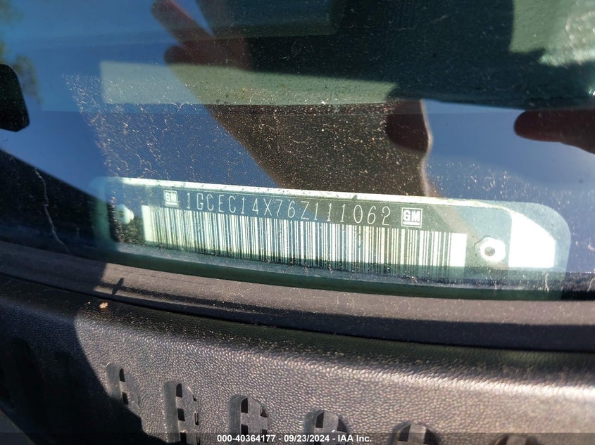 2006 Chevrolet Silverado 1500 Work Truck VIN: 1GCEC14X76Z111062 Lot: 40364177