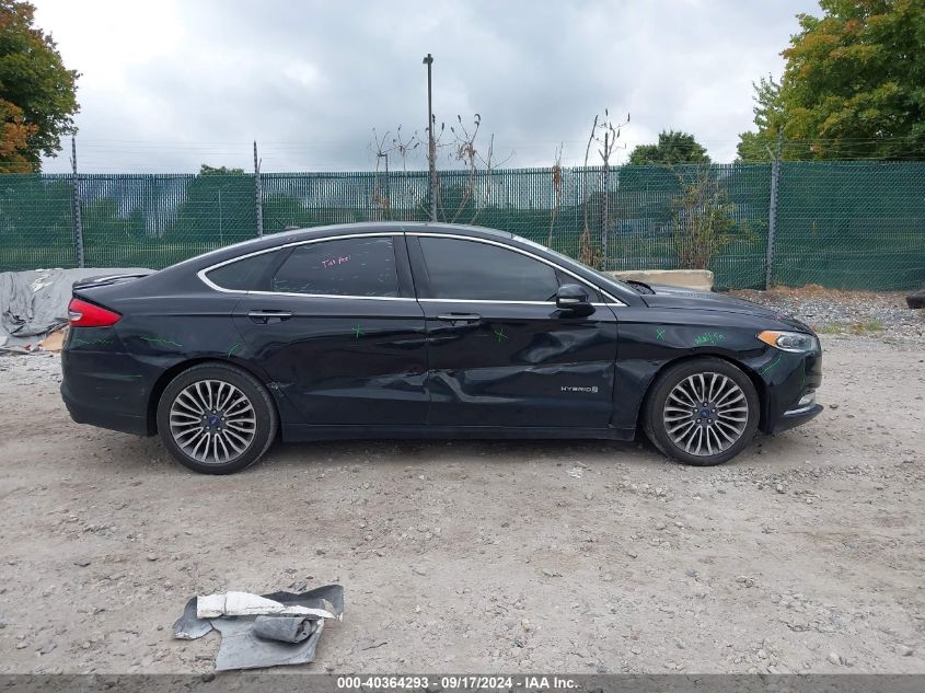 2017 Ford Fusion Hybrid Titanium VIN: 3FA6P0RU7HR322941 Lot: 40364293