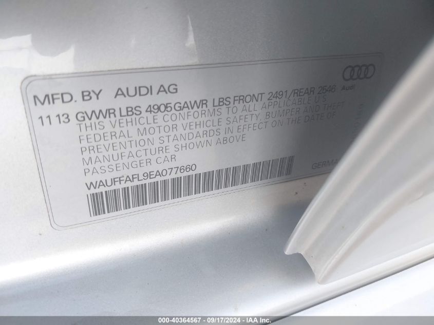 2014 AUDI A4 2.0T PREMIUM - WAUFFAFL9EA077660