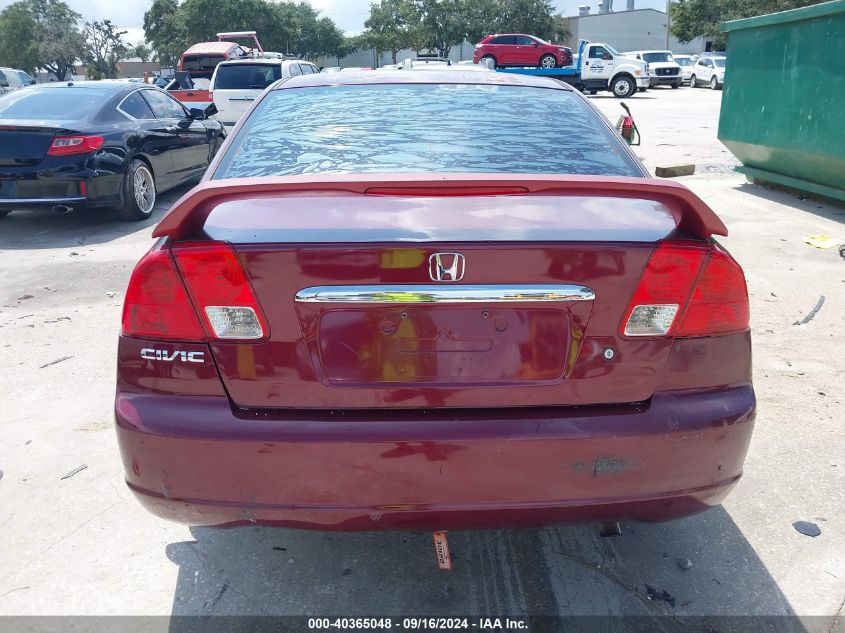 2003 Honda Civic Ex VIN: 2HGES25833H588195 Lot: 40365048