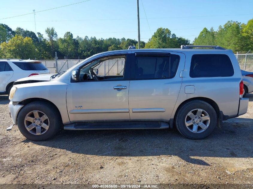 2005 Nissan Armada Le VIN: 6N1AA08A85N718075 Lot: 40365600