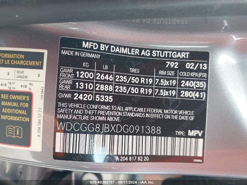 2013 MERCEDES-BENZ GLK 350 4MATIC - WDCGG8JBXDG091388