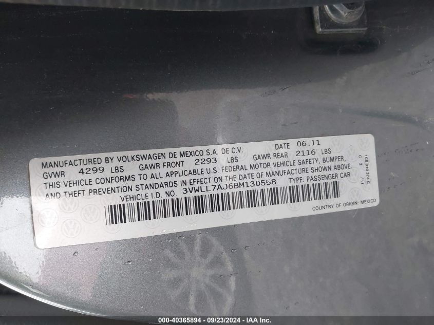 3VWLL7AJ6BM130558 2011 Volkswagen Jetta Tdi