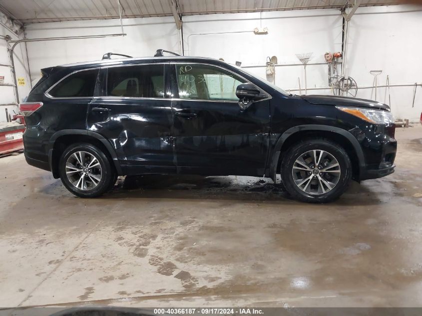 2016 Toyota Highlander Xle V6 VIN: 5TDJKRFH0GS500490 Lot: 40366187