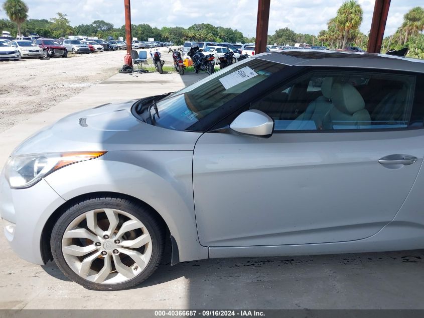 2012 Hyundai Veloster Base W/Gray VIN: KMHTC6ADXCU056898 Lot: 40366687