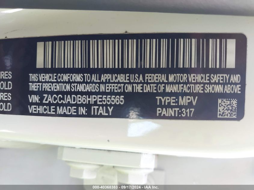 ZACCJADB6HPE55565 2017 Jeep Renegade Limited Fwd