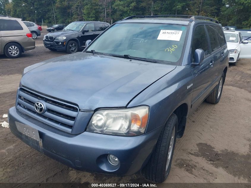 2006 Toyota Highlander Limited V6 VIN: JTEEP21A260161202 Lot: 40369527