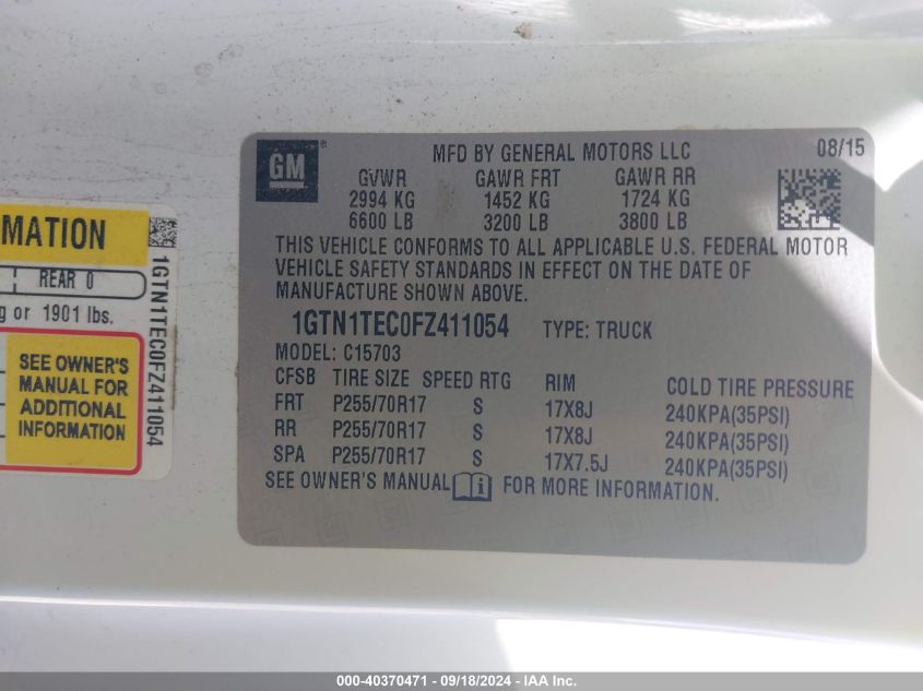 1GTN1TEC0FZ411054 2015 GMC Sierra 1500