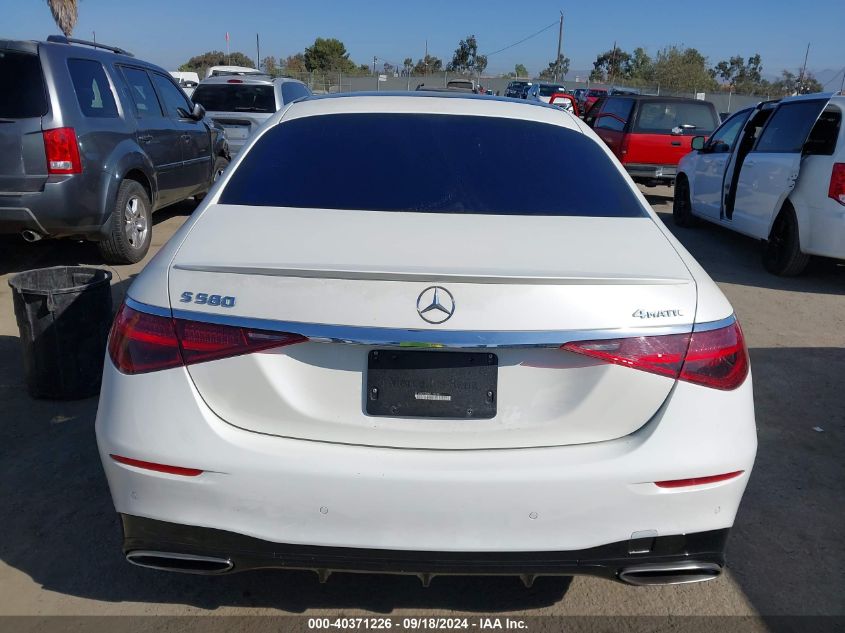 2022 Mercedes-Benz S 580 4Matic VIN: W1K6G7GB8NA118195 Lot: 40371226