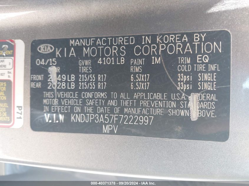 KNDJP3A57F7222997 2015 Kia Soul +