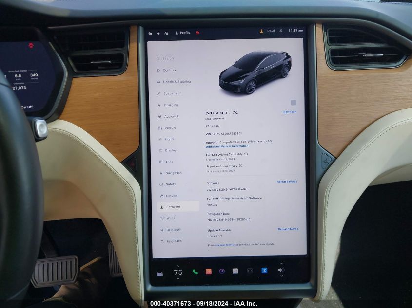 2020 Tesla Model X Long Range Dual Motor All-Wheel Drive/Long Range Plus Dual Motor All-Wheel Drive VIN: 5YJXCAE29LF283851 Lot: 40371673