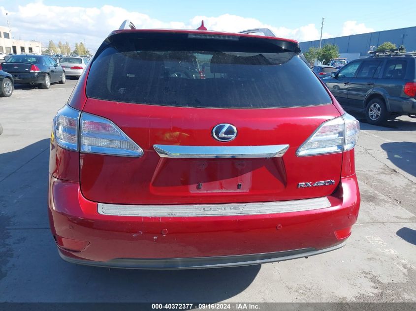 2012 Lexus Rx 450H VIN: JTJBC1BA7C2430979 Lot: 40372377