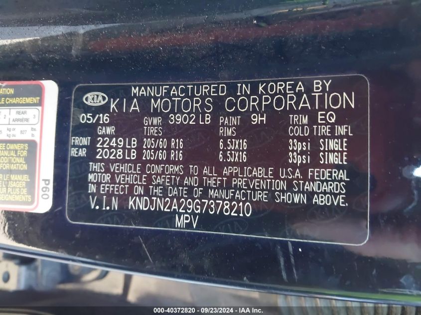 KNDJN2A29G7378210 2016 Kia Soul