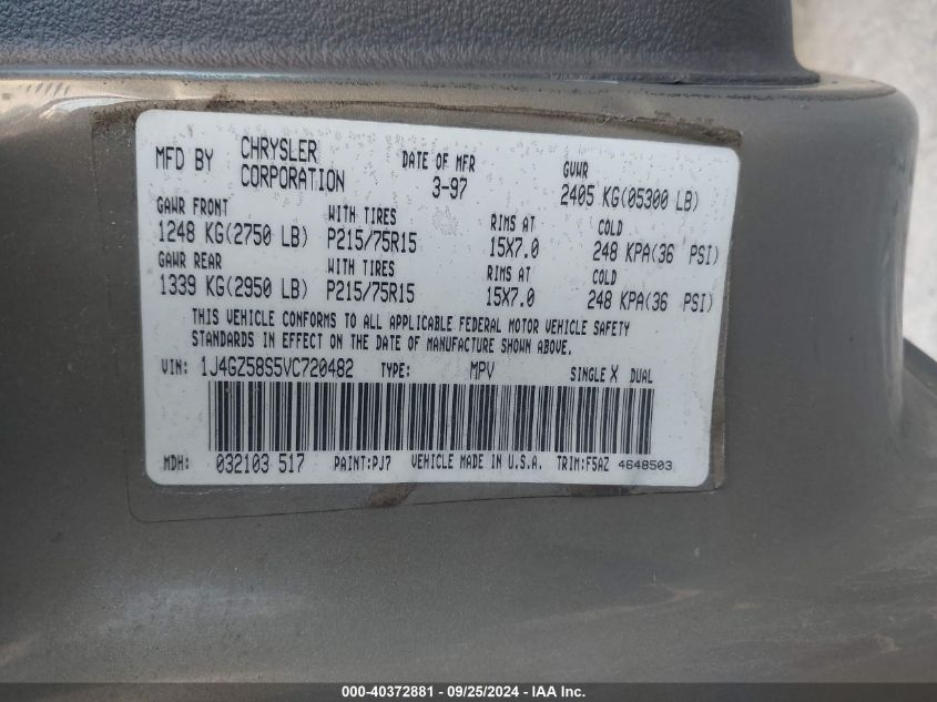 1J4GZ58S5VC720482 1997 Jeep Grand Cherokee Laredo/Tsi