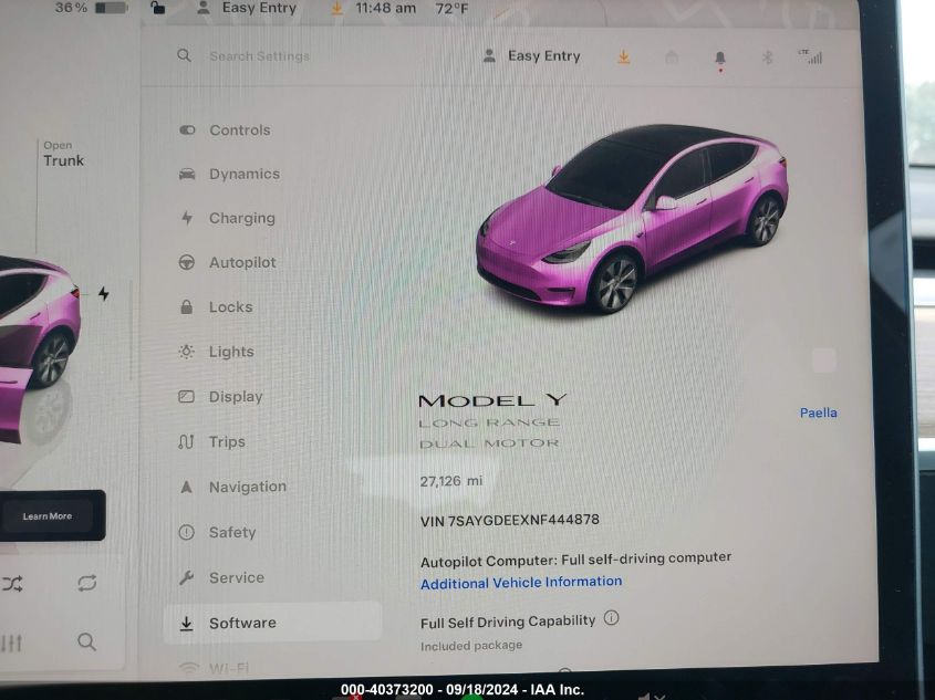 7SAYGDEEXNF444878 2022 Tesla Model Y