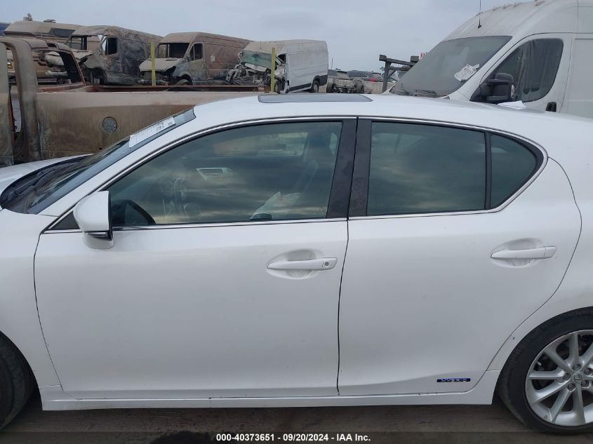 2012 Lexus Ct 200H Premium VIN: JTHKD5BHXC2074045 Lot: 40373651