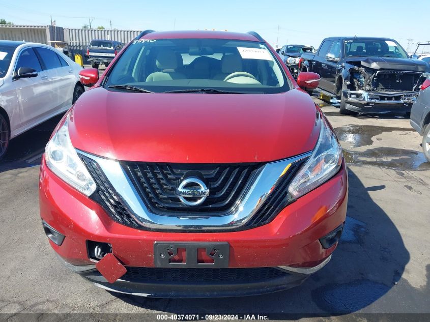 2015 Nissan Murano Platinum/S/Sl/Sv VIN: 5N1AZ2MH4FN215121 Lot: 40374071