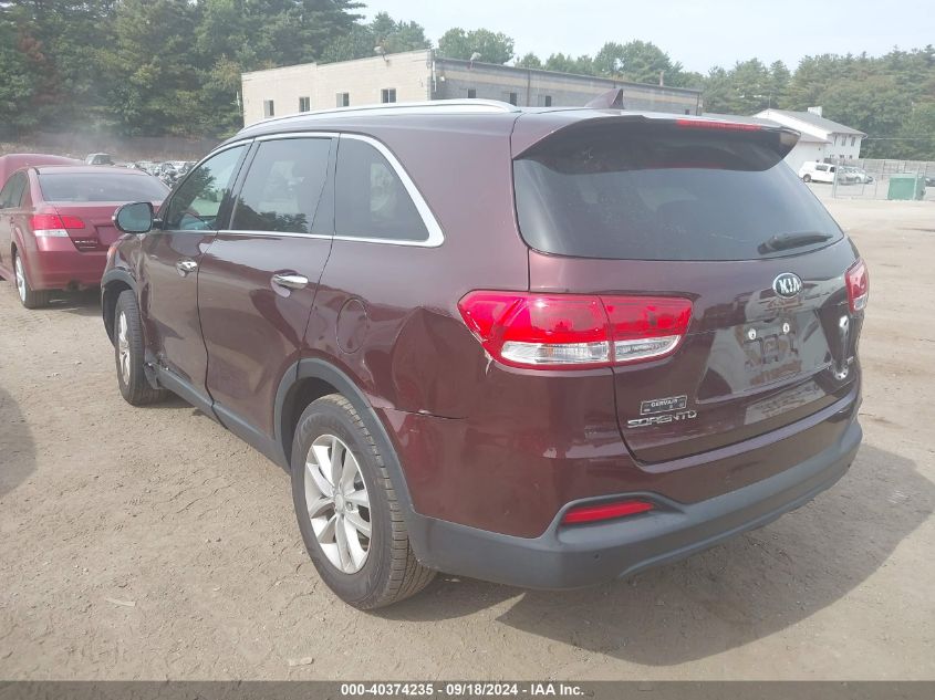 2018 Kia Sorento 2.4L Lx VIN: 5XYPGDA36JG410212 Lot: 40374235