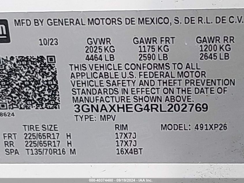 3GNAXHEG4RL202769 2024 Chevrolet Equinox Fwd Ls