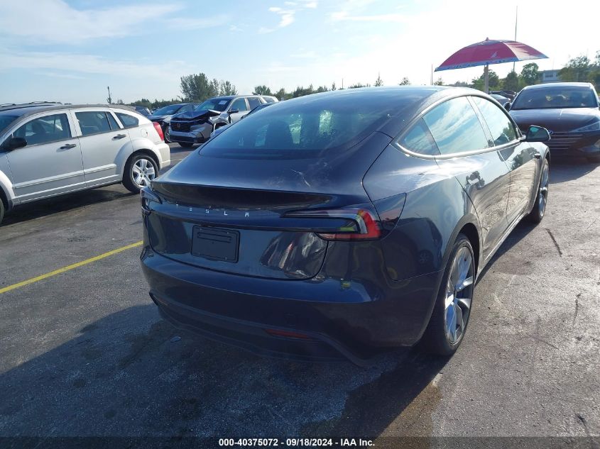 2024 Tesla Model 3 VIN: 5YJ3E1EA1RF752407 Lot: 40375072