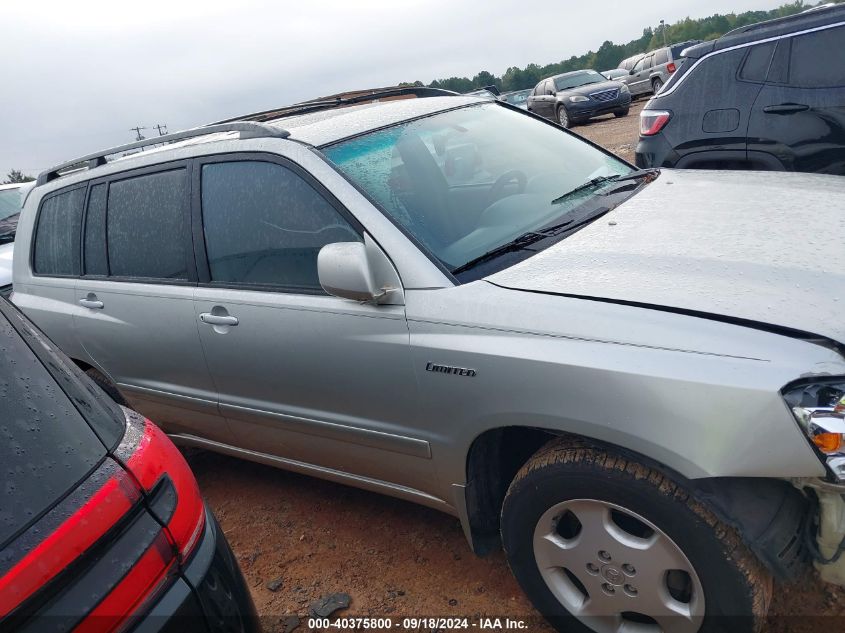 2005 Toyota Highlander Limited VIN: JTEEP21A050073778 Lot: 40375800