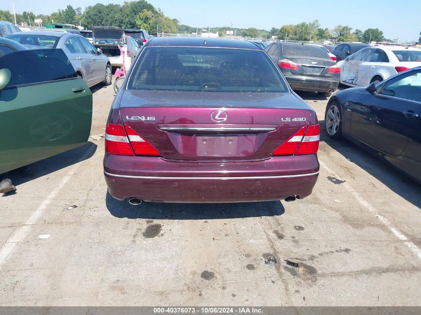 2005 Lexus Ls 430 VIN: JTHBN36F555006022 Lot: 40376073