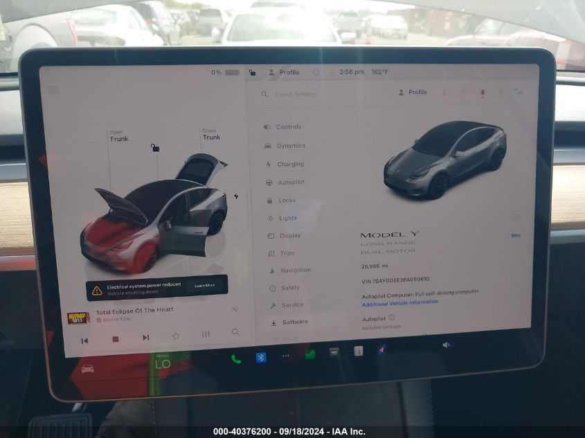 2023 Tesla Model Y Awd/Long Range Dual Motor All-Wheel Drive VIN: 7SAYGDEE3PA050610 Lot: 40376200