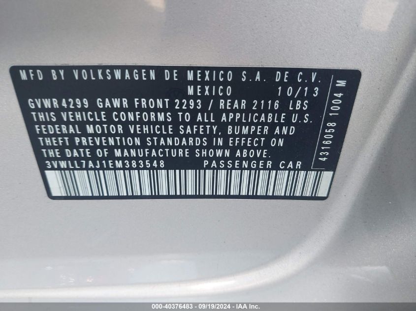 3VWLL7AJ1EM383548 2014 Volkswagen Jetta 2.0L Tdi