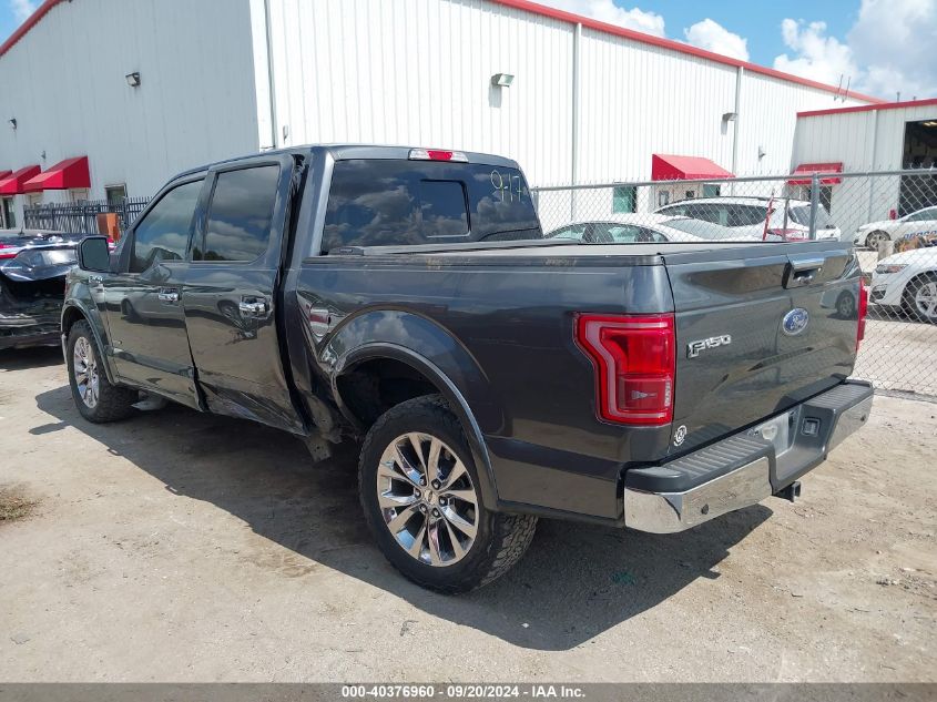 2017 Ford F-150 Lariat VIN: 1FTEW1CG2HFA45551 Lot: 40376960